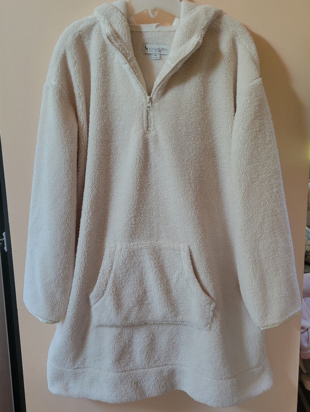 Koolaburra By Ugg White Fleece Hoodie Sweater Dress
